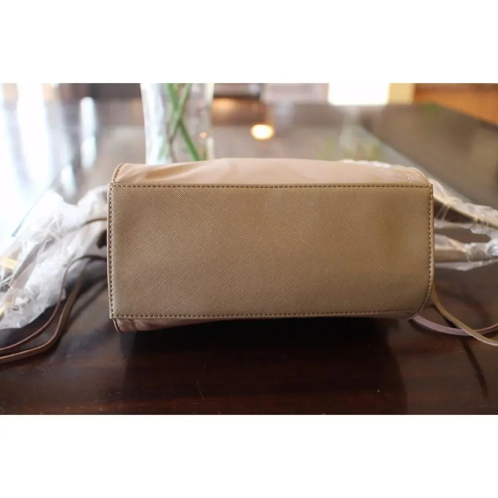 NWOT JPK Paris 75 Light Taupe Leather Nylon Crossbody Bag (300